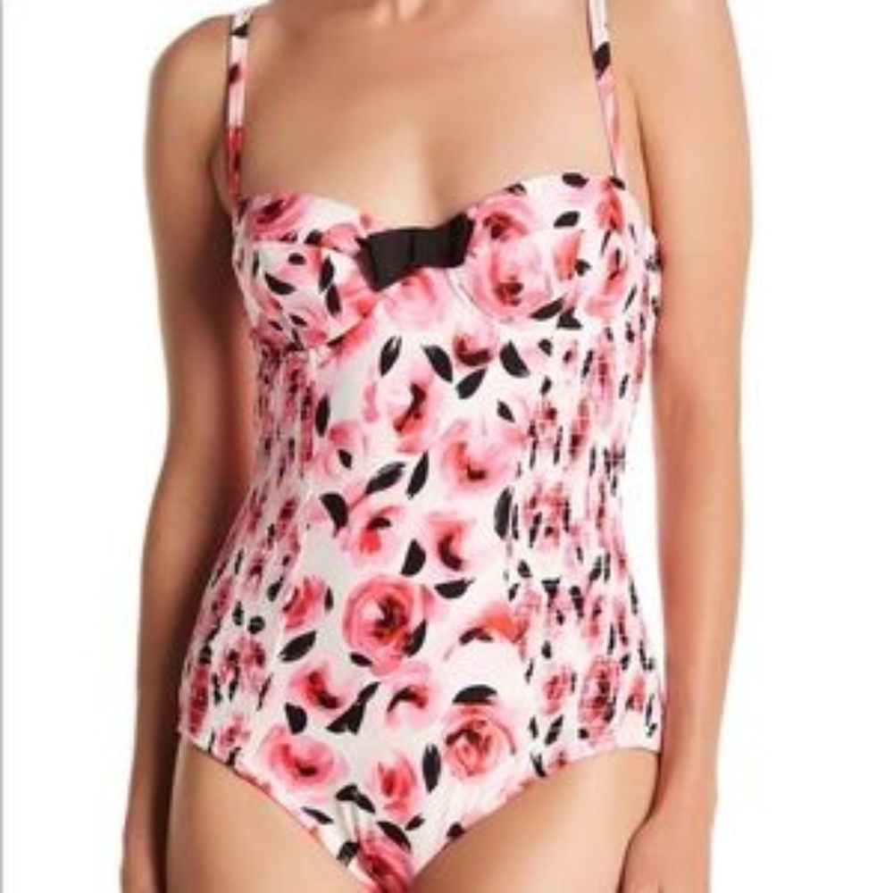 Kate Spade Bay of Roses Smocked One piece